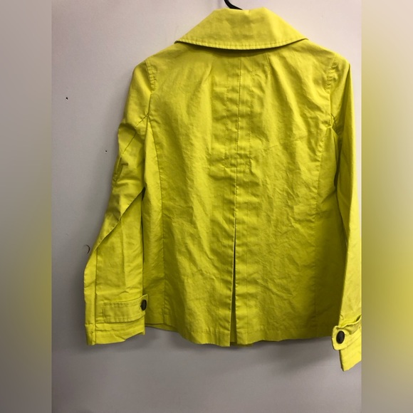 BANANA REPUBLIC WOMENS NEON BRIGHT YELLOW TRENCH COAT IN SIZE EXTRA SMALL - Picture 3 of 7